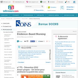 Dossier SOINS - Evidence-Based Nursing