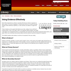 Using Evidence Effectively