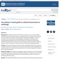 An evidence-based guide to clinical instruction in audiology