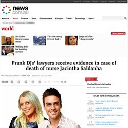 Prank DJs' lawyers receive evidence in case of death of nurse Jacintha Saldanha