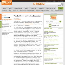 The Evidence on Online Education