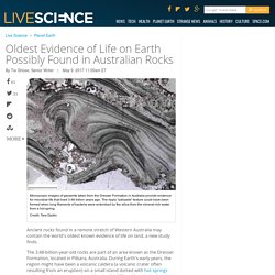 Oldest Evidence of Life on Earth Possibly Found in Australian Rocks