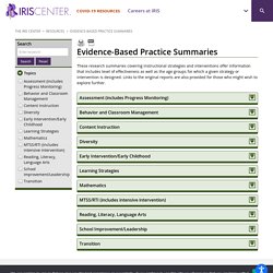 Evidence-Based Practice Summaries