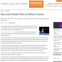 Study finds evidence of racial and gender bias in online education