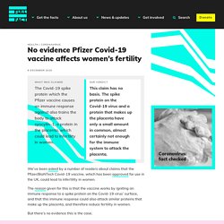No evidence Pfizer Covid-19 vaccine affects women’s fertility