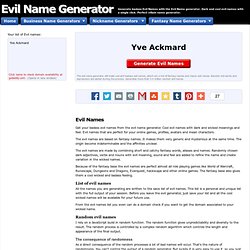 Evil Name Generator