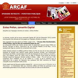 Evitez Préfon, conseille Capital - L'ARCAF