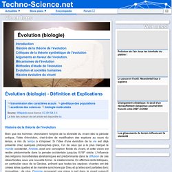 Évolution (biologie) - Histoire de la théorie de l'évolution