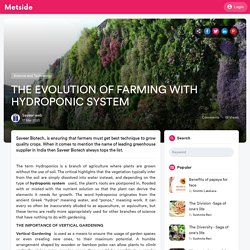 THE EVOLUTION OF FARMING WITH HYDROPONIC SYSTEM