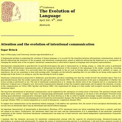 Evolution of Language - Abstracts