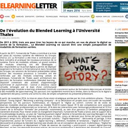 De l'évolution du Blended Learning à l'Université Thales (e-learning letter)
