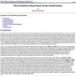 93.04.04: The Evolution of Rap Music in the United States