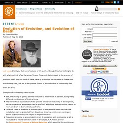 Evolution of Evolution, and Evolution of Death