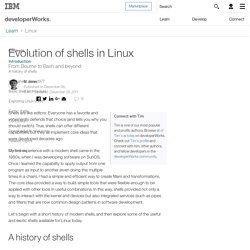Evolution of shells in Linux