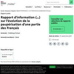 l évolution de la paupérisation d une partie des francais