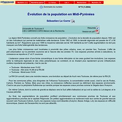 Évolution de la population en Midi-Pyrénées
