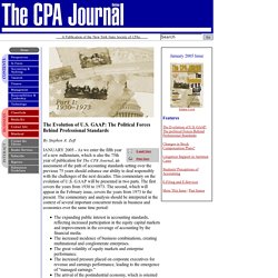 The Evolution of U.S. GAAP: The Political Forces Behind Professional Standards