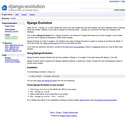 django-evolution - Google Code