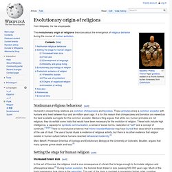 Evolutionary origin of religions