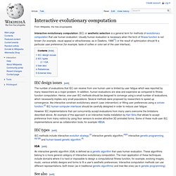 Interactive evolutionary computation