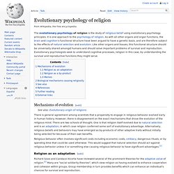 Evolutionary psychology of religion