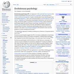 Evolutionary psychology
