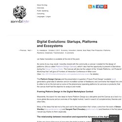 Digital Evolutions: Startups, Platforms and Ecosystems