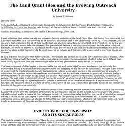 The Land Grant Idea and the Evolving Outreach University