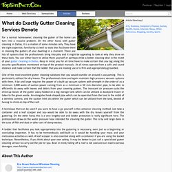 What do Exactly Gutter Cleaning Services Denote