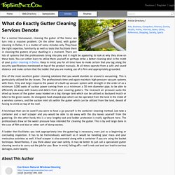 What do Exactly Gutter Cleaning Services Denote