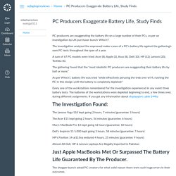 PC Producers Exaggerate Battery Life, Study Finds : Home: ozlaptopreviews