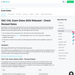 SSC CGL Exam Dates 2020 - Dates To Be Out no 22nd September!