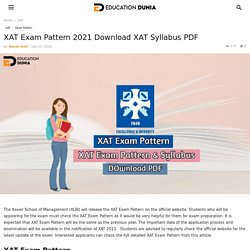 XAT Exam Pattern 2021 Download XAT Syllabus PDF