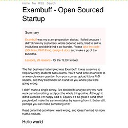 Exambuff - Open Sourced Startup