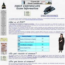 Examen First Certificate. Ejercicios FCE