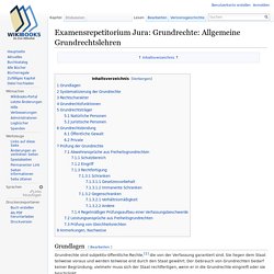 Examensrepetitorium Jura: Grundrechte: Allgemeine Grundrechtslehren – Wikibooks, Sammlung freier Lehr-, Sach- und Fachbücher