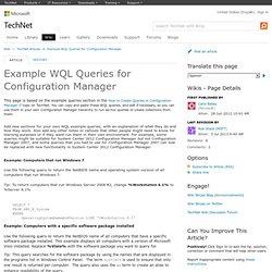 Example WQL Queries for Configuration Manager