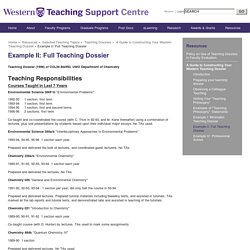 Example II: Full Teaching Dossier