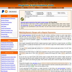 Example: Matching Numeric Ranges with a Regular Expression