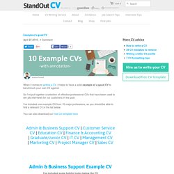 Example of a good CV