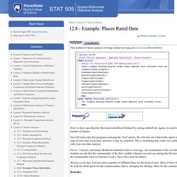 12.8 - Example: Places Rated Data