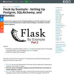 Flask by Example - Setting up Postgres, SQLAlchemy, and Alembic - Real Python
