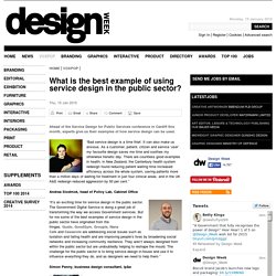 What is the best example of using service design in the public sector?