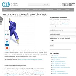 An example of a successful proof of concept - ETL Solutions