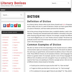 Diction Examples and Definition - Literary Devices