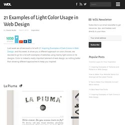 21 Examples of Light Color Usage in Web Design