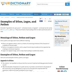 Persuasive essay examples using ethos pathos and logos