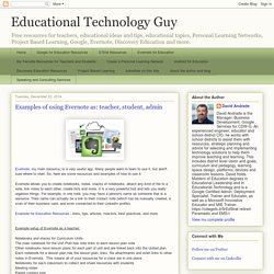 Examples of using Evernote as: teacher, student, admin