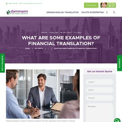 Some Best Examples Of Financial Translation