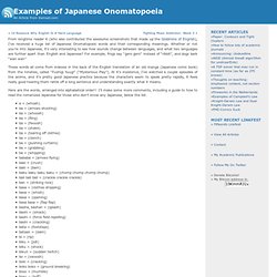 Examples of Japanese Onomatopoeia